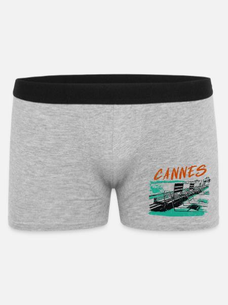 Cannes Côte d'Azur Illustration - Men's Boxer Shorts - heather grey