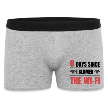 Techie 0 Days Since I Blamed The Wi-fi - Men's Boxer Shorts - heather grey - Front