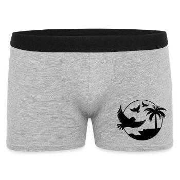 Paradise Island Birds - Men's Boxer Shorts - heather grey - Front