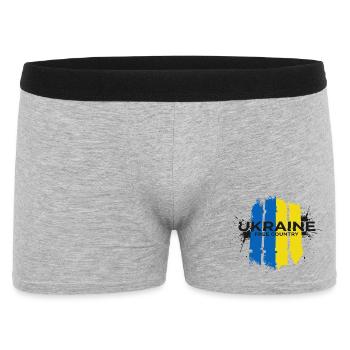Ukraine Free Country Flag Art - Men's Boxer Shorts - heather grey - Front