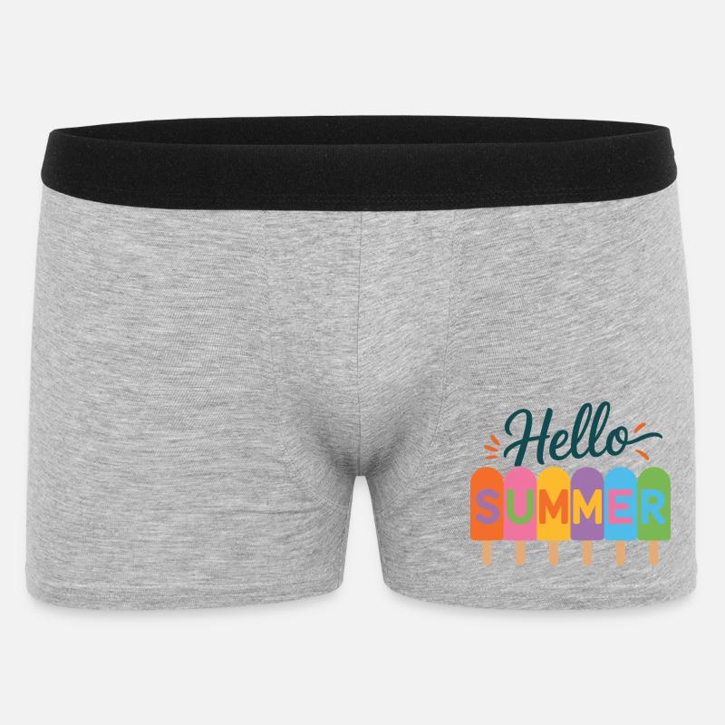 Hallo Sommer - Männer Boxer Shorts - Grau meliert