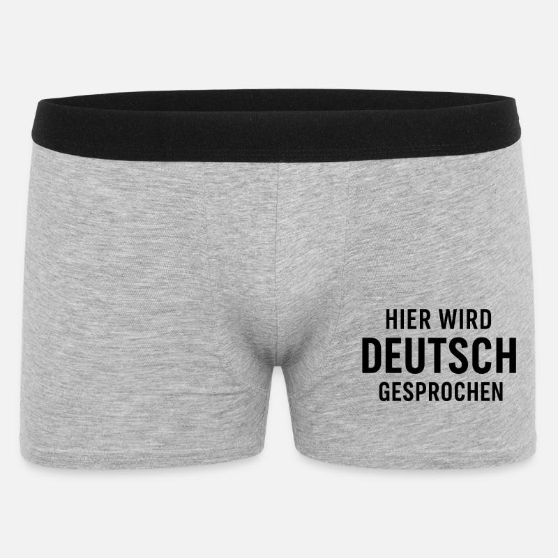 Hier Wird Deutsch Gesprochen - Männer Boxer Shorts - Grau meliert