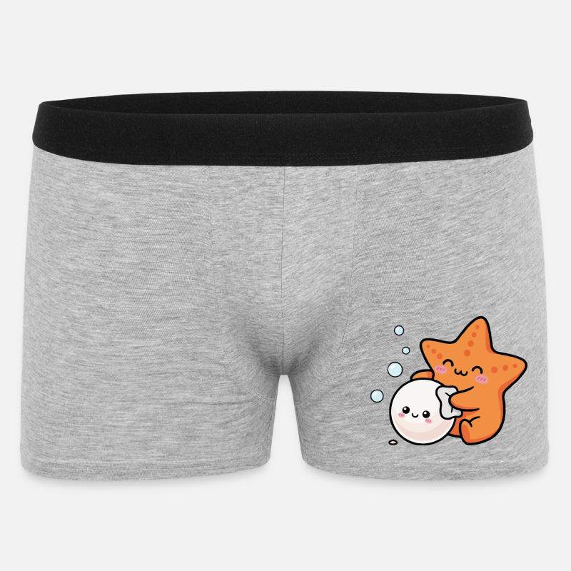 Seestern poliert Perlmutt - Männer Boxer Shorts - Grau meliert