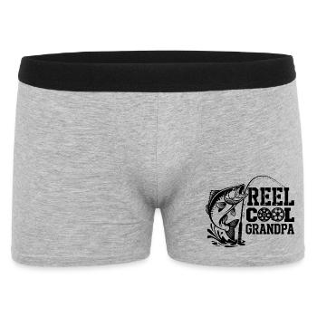 Fishing Angler Fisherman Fish, Reel Cool Grandpa - Men's Boxer Shorts - heather grey - Front
