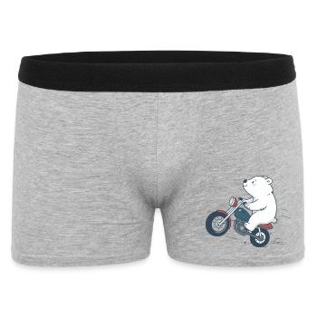 Biker Bear on Bold Road - Men's Boxer Shorts - heather grey - Front