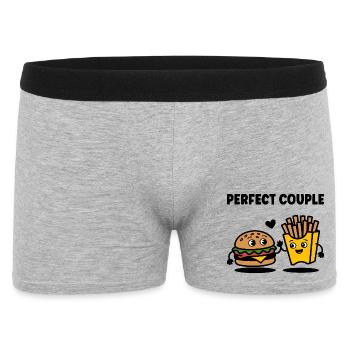 Burger et frites meilleurs amis pour toujours - Boxer Homme - gris chiné - Devant