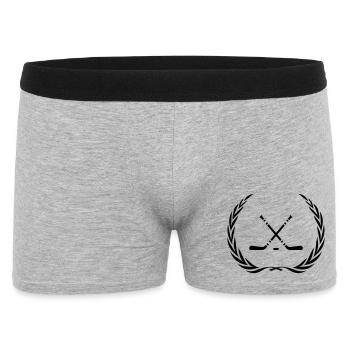 Eishockey hockeyschläger Kranz - Männer Boxer Shorts - Grau meliert - Vorne