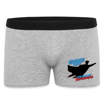 Ich bin ein Superpapa – Hero Dad Design - Männer Boxer Shorts - Grau meliert - Vorne