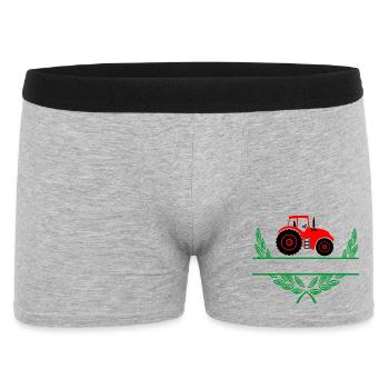 Tracteur rouge avec espace de noms - Boxer Homme - gris chiné - Devant