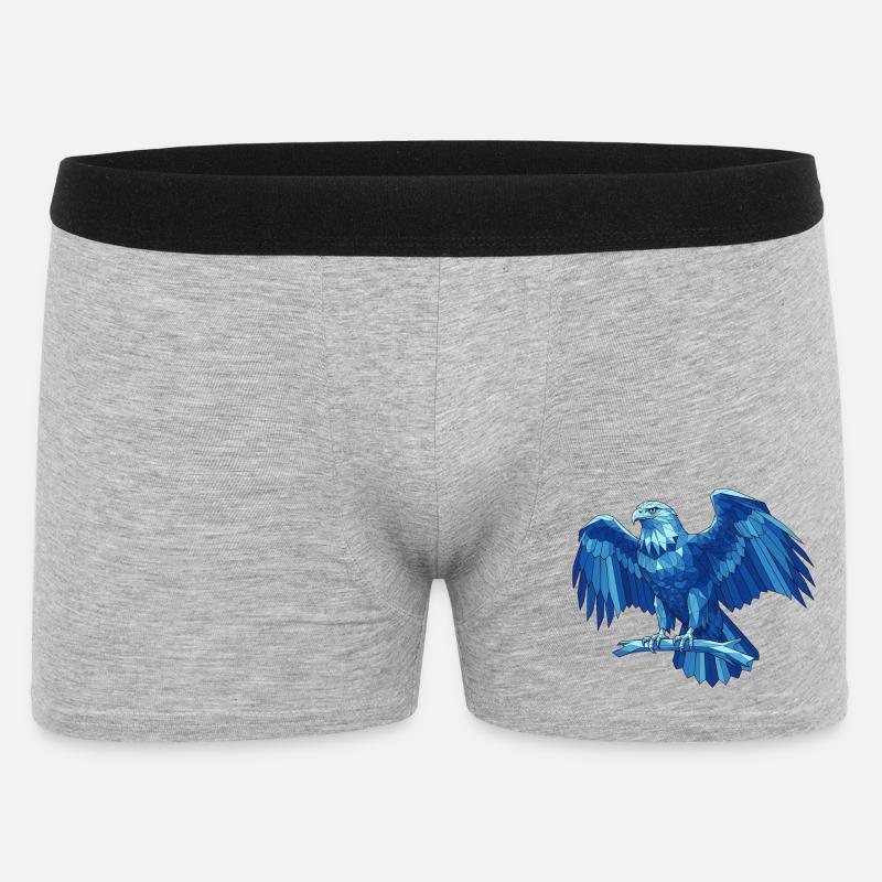Aigle bleu géométrique avec épée - Boxer Homme - gris chiné