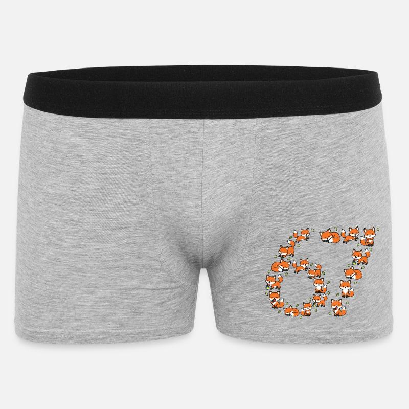 Fox Ring Pattern 67 Meme - Männer Boxer Shorts - Grau meliert