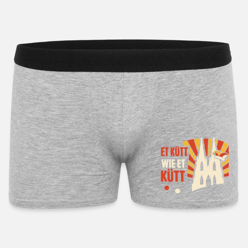 Karneval Köln Alaaf Geschenk Lustig - Männer Boxer Shorts - Grau meliert