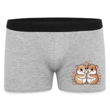 Hamster Paar Valentinstag - Männer Boxer Shorts - Grau meliert - Vorne