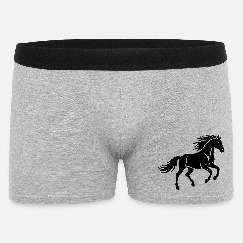 Pferd - Männer Boxer Shorts - Grau meliert