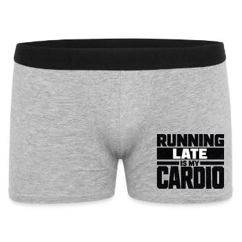 Courir en retard, c’est ma citation cardio - Boxer Homme - gris chiné - Devant