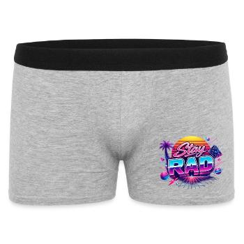 Stay RAD Neon Retro - Männer Boxer Shorts - Grau meliert - Vorne