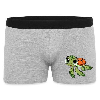 Cheerful Turtle Caricature - Men's Boxer Shorts - heather grey - Front