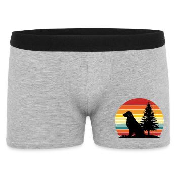 Silhouette rétro de chien Coucher de soleil - Boxer Homme - gris chiné - Devant