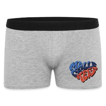 Malle Crew Logo Retro - Männer Boxer Shorts - Grau meliert - Vorne