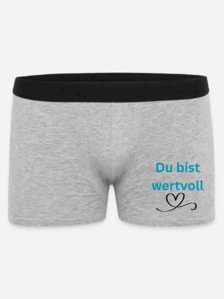 LIEBEVOLL wertvoll - Männer Boxer Shorts - Grau meliert