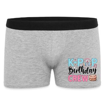 K-Pop Birthday Crew - Männer Boxer Shorts - Grau meliert - Vorne