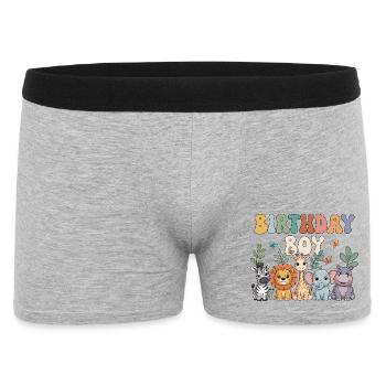 Animals Zoo Party Jungle Zoo Birthday Boy - Men's Boxer Shorts - heather grey - Front