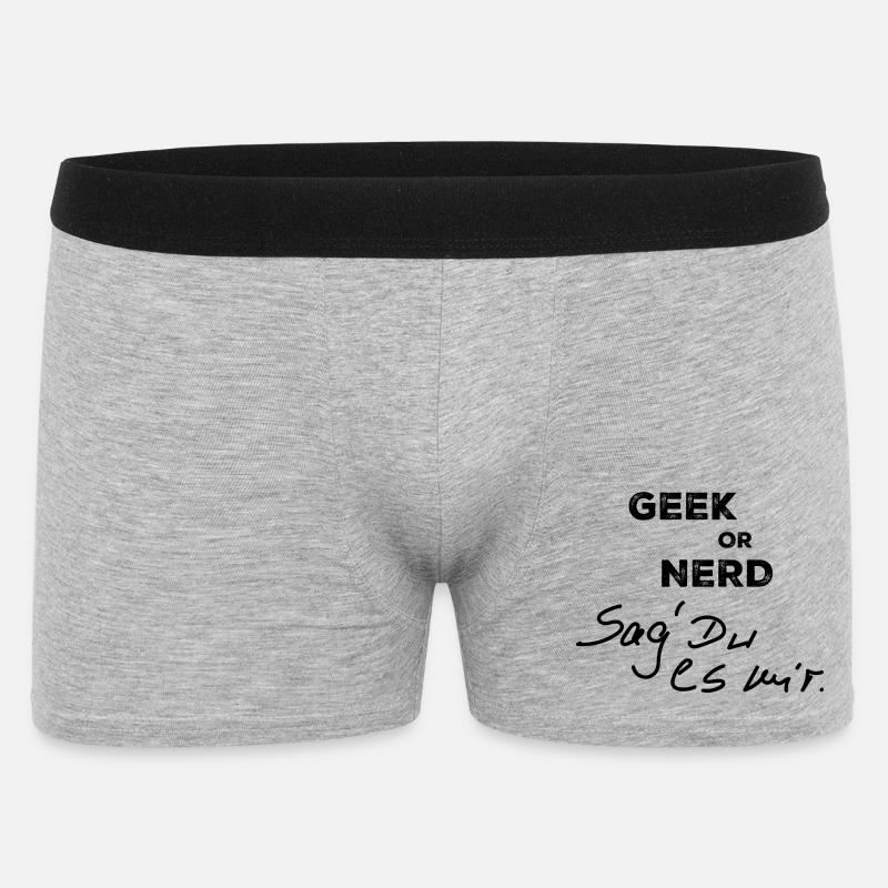 Geek oder Nerd - Männer Boxer Shorts - Grau meliert