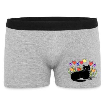 cat - Men's Boxer Shorts - heather grey - Front