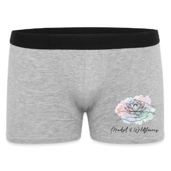 Mindset Wildflowers Blumen Boho Natur Spruch - Männer Boxer Shorts - Grau meliert - Vorne