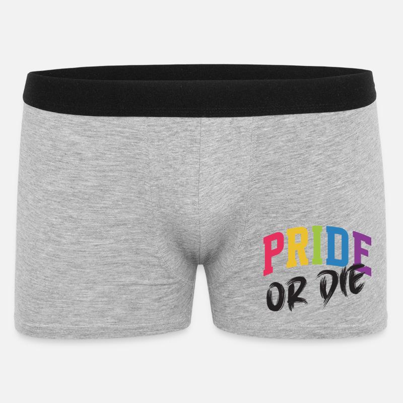 LGBT-Pride-Monat – Pride or Die - Männer Boxer Shorts - Grau meliert