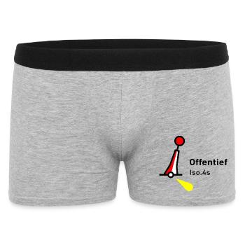 Tonne - Boje Wismar Segeln Ostsee Maritim - Männer Boxer Shorts - Grau meliert - Vorne