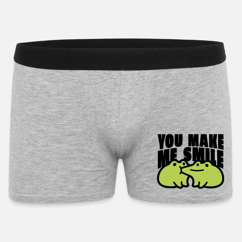 You Make me Smile Spruch - Männer Boxer Shorts - Grau meliert