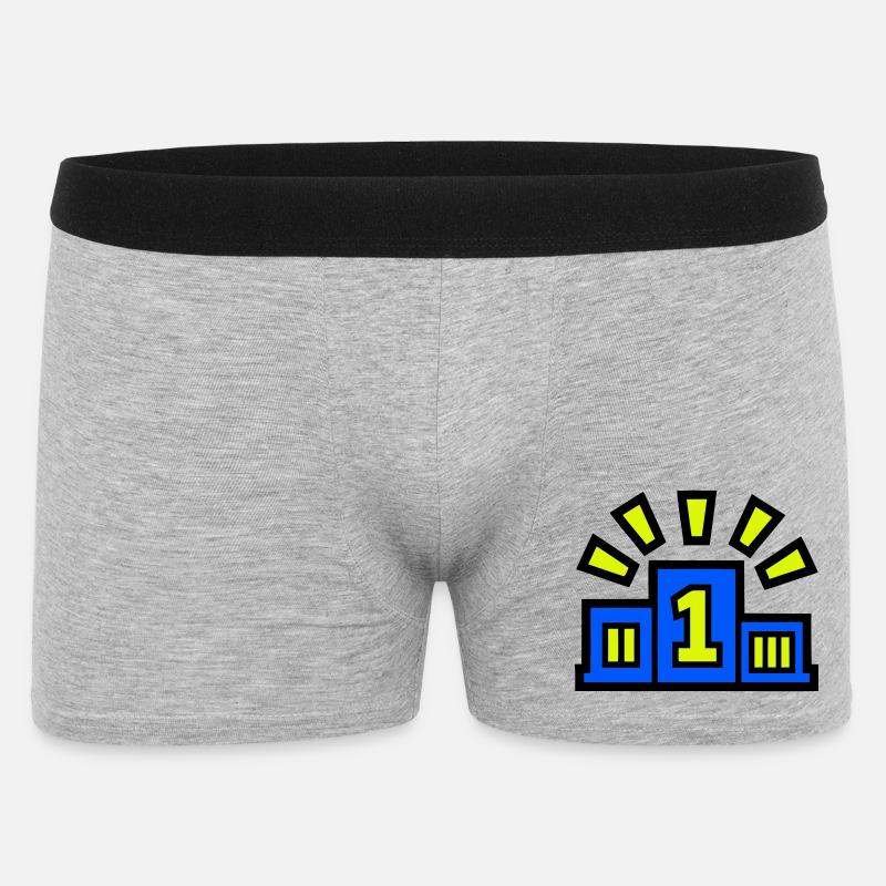 Sieger Podest Platz 1 Champion - Männer Boxer Shorts - Grau meliert