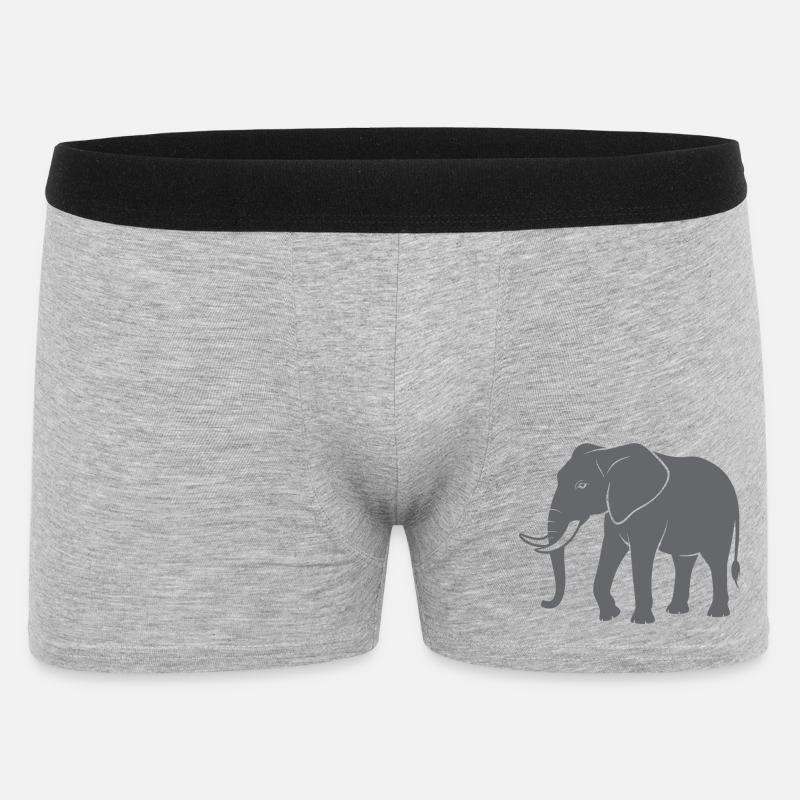 Elefant - Männer Boxer Shorts - Grau meliert