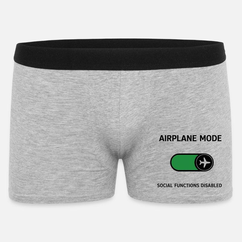 AIRPLANE MODE | Social Functions Disabled - Männer Boxer Shorts - Grau meliert