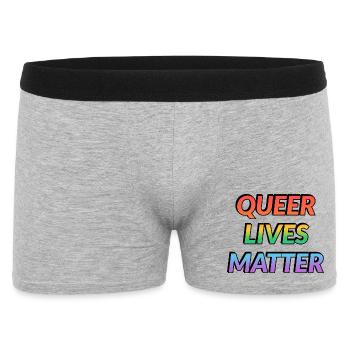 Arc-en-ciel Queer Lives Matter - Boxer Homme - gris chiné - Devant