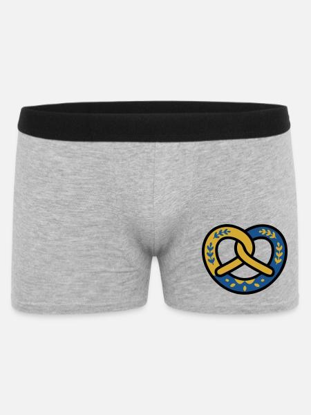 Pretzel Diamond Pattern Bavaria Volksfest Munich - Men's Boxer Shorts - heather grey