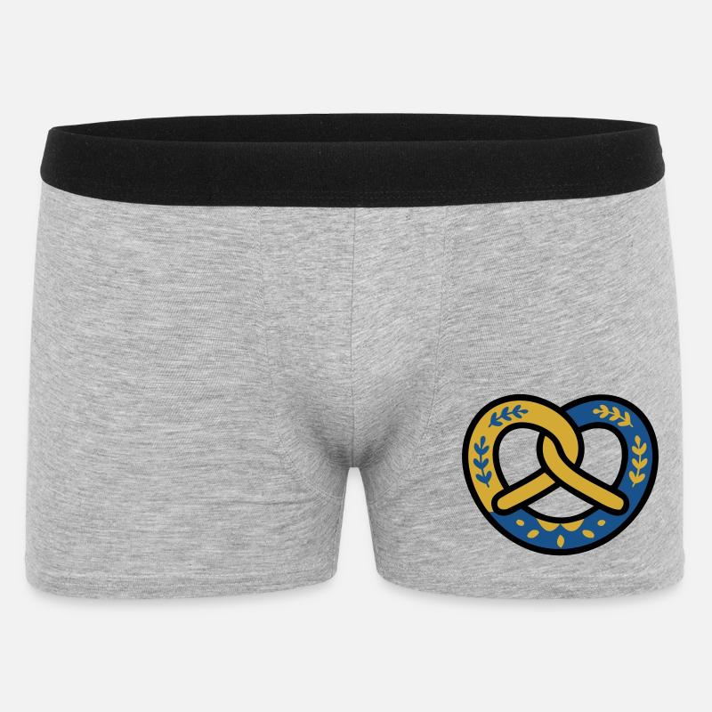 Pretzel Diamond Pattern Bavaria Volksfest Munich - Men's Boxer Shorts - heather grey