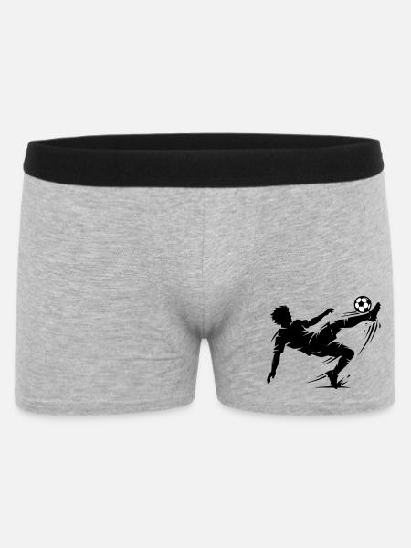 Overhead kick football silhouette - Men's Boxer Shorts - heather grey
