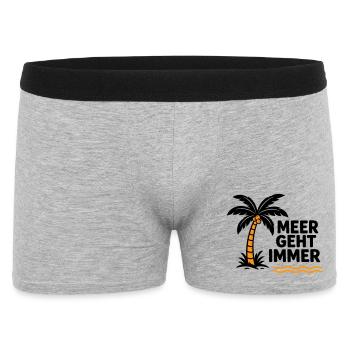 Orangen Palme am Meer - Männer Boxer Shorts - Grau meliert - Vorne