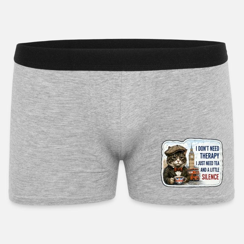 Tea and Silence - Männer Boxer Shorts - Grau meliert