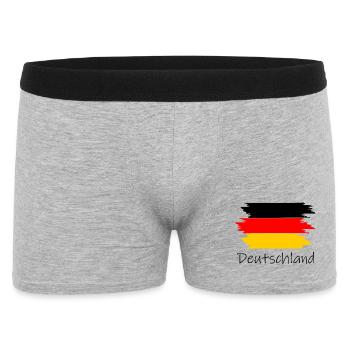 Deutschland, deutsche Flagge  - Männer Boxer Shorts - Grau meliert - Vorne
