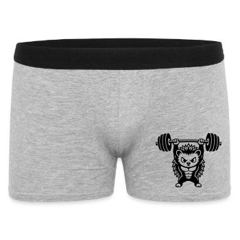 Un hérisson musclé soulève un haltère lourd - Boxer Homme - gris chiné - Devant