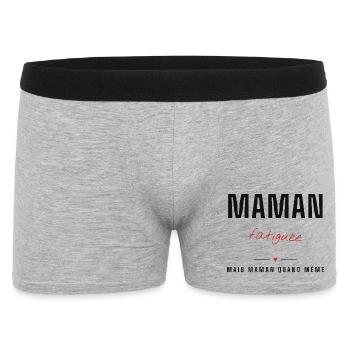 Maman Fatiguée - Force et Fierté - Boxer Homme - gris chiné - Devant