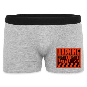 Righty Tighty Lefty Loosie Lustig Heimwerker Logo - Männer Boxer Shorts - Grau meliert - Vorne