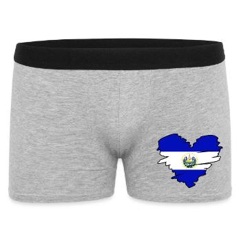El Salvador Salvadoran Flag Heart El Salvador - Men's Boxer Shorts - heather grey - Front