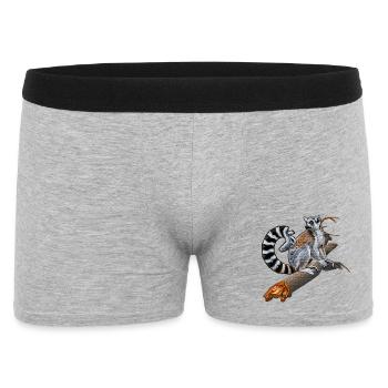 Animaux de la jungle, lémurien à queue annelée sur une branche - Boxer Homme - gris chiné - Devant