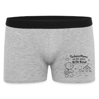 Kita Abschied Abenteuer Bär - Männer Boxer Shorts - Grau meliert - Vorne