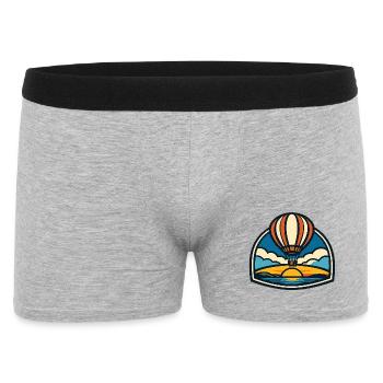 Sonnenaufgang Ballon über Meer - Männer Boxer Shorts - Grau meliert - Vorne