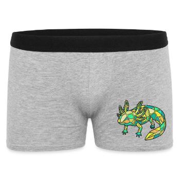 Geometric Axolotl Mosaic - Men's Boxer Shorts - heather grey - Front